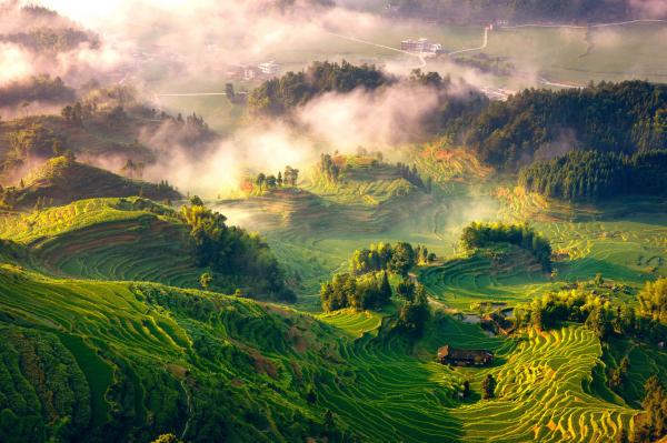 Rice Terraces System in Southern Mountainous and Hilly Areas,Xinhua Ziquejie Terraces, China