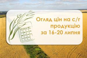 Огляд цін на сільгосппродукцію за тиждень з 16 по 20 липня