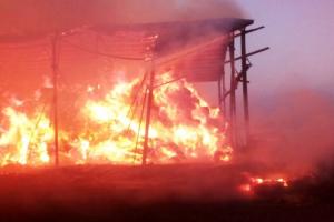 На Черкащині згоріло понад 100 тонн сіна