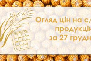 Пшениця та кукурудза подорожчали — огляд цін на  с/г продукцію за  27 грудня
