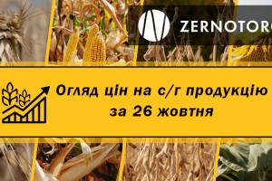 Ціна кукурудзи перевищила 7 тисяч грн за тонну — огляд за 26 жовтня від Zernotorg.ua