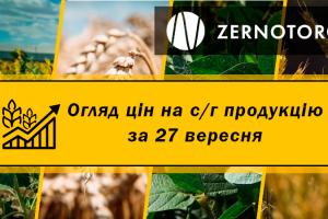 Ціни на зернові стабілізувались — огляд за 27 вересня від Zernotorg.ua
