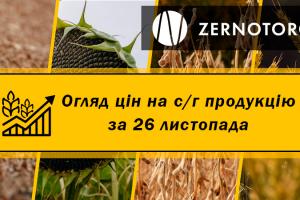 Ціна пшениці в портах перевищила позначку в 10 000 грн/т — огляд за 26 листопада від Zernotorg.ua