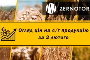 Як змінились ціни на зерно — огляд за 2 лютого від Zernotorg.ua
