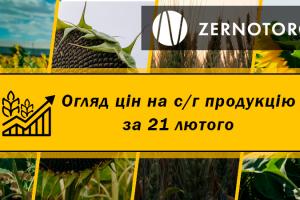 Ціни на с/г продукцію — огляд за 21 лютого від Zernotorg.ua