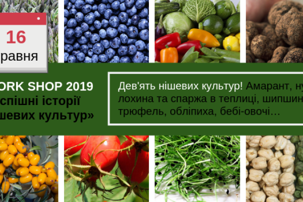 WORK SHOP 2019 «Успішні історії нішевих культур» стартує 16 травня