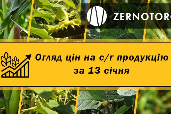 Ціни на с/г продукцію — огляд за 13 січня від Zernotorg.ua