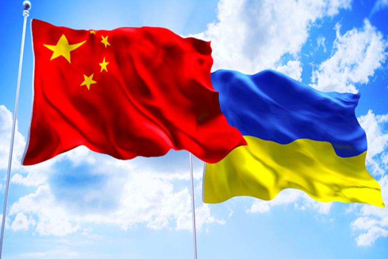 Прапори Китаю та України 