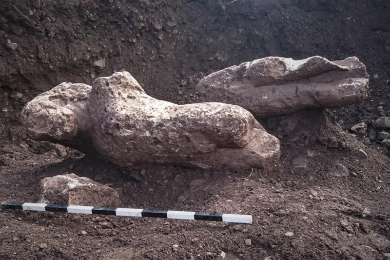 Фрагмент давньої статуї, яку знайшли на полі фермера у Греції