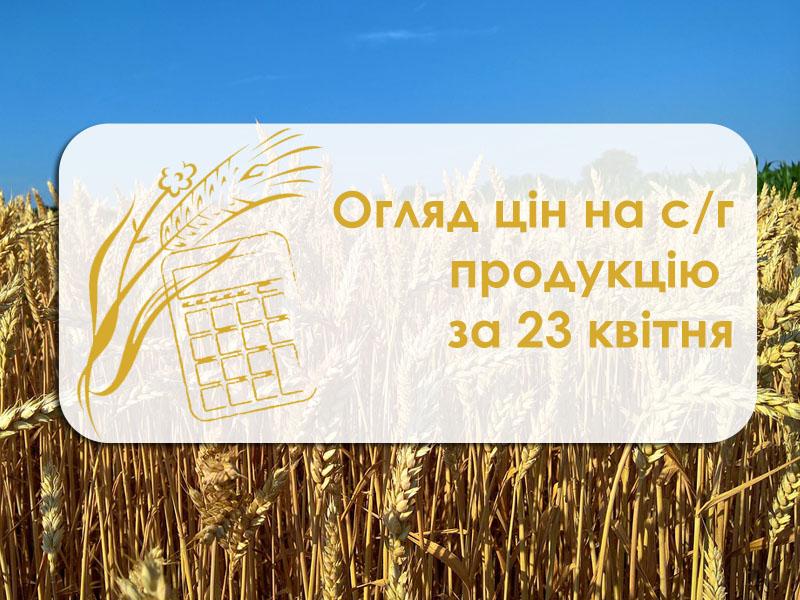 Зернові подешевшали — огляд цін на с/г продукцію за 23 квітня 