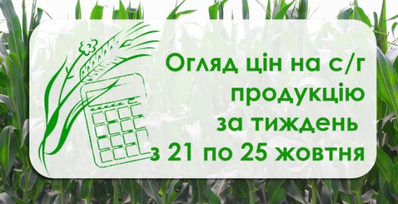 Пшениця, кукурудза, соя — як змінилися ціни на с/г продукцію за тиждень з 21 по 25 жовтня