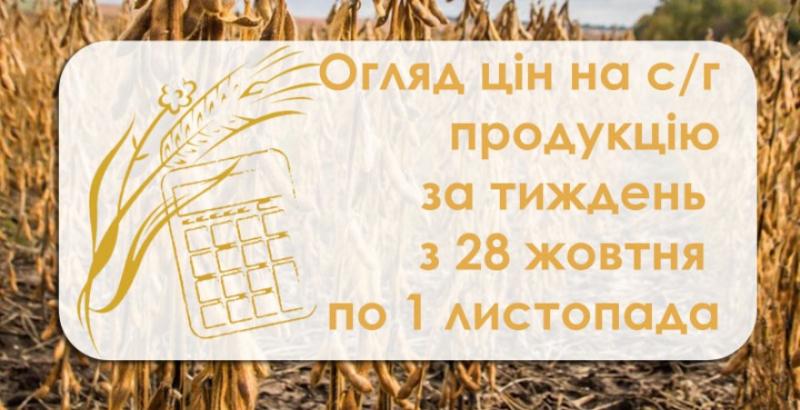 Кукурудза, соя, соняшник — як змінилися ціни на с/г продукцію за тиждень з 28 жовтня по 1 листопада
