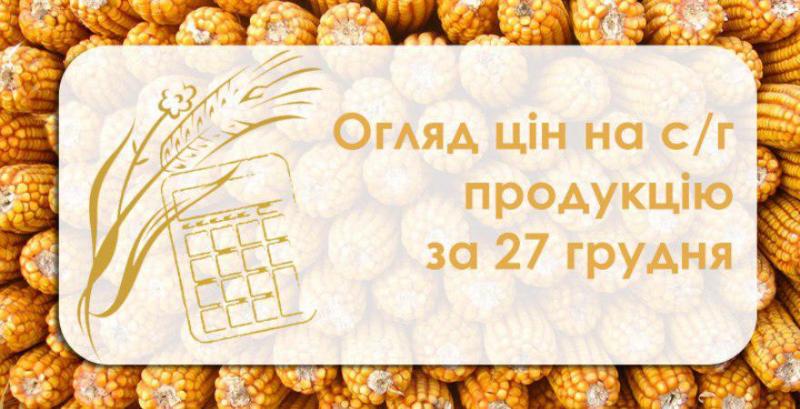 Пшениця та кукурудза подорожчали — огляд цін на  с/г продукцію за  27 грудня
