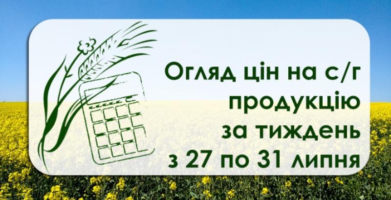 Як змінились ціни на зерно в Україні — огляд за тиждень з 27 по 31 липня 