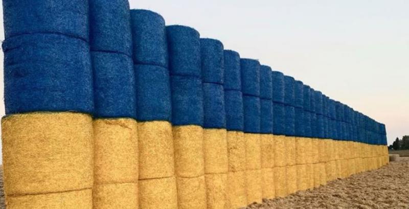 На Тернопільщині створили прапор України із тюків соломи