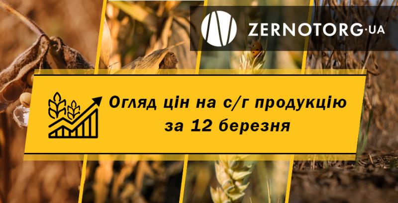 Ціни на с/г продукцію — огляд за 12 березня від Zernotorg.ua