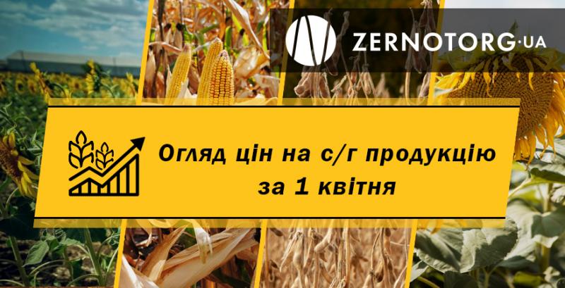 Ціни на с/г продукцію — огляд за 1 квітня від Zernotorg.ua