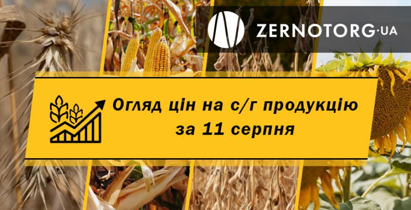 Ціни на с/г продукцію — огляд за 11 серпня від Zernotorg.ua