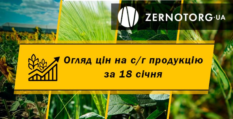 Ціни на с/г продукцію — огляд за 18 січня від Zernotorg.ua