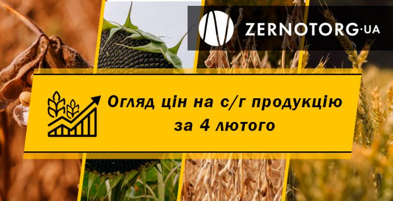 В українських портах подешевшала пшениця — огляд за 4 лютого від Zernotorg.ua