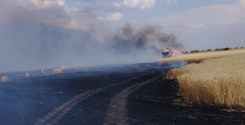 На Херсонщині через російські обстріли згоріло понад 5 тисяч га зернових На Херсонщині через російські обстріли згоріло понад 5 тисяч га зернових