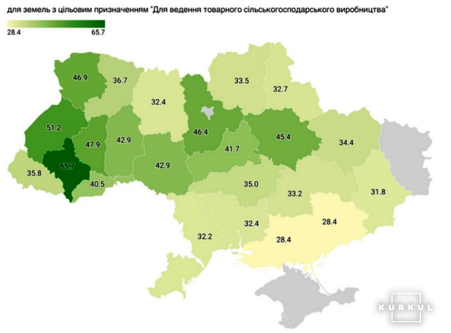 Середньозважені ціни за областями у 2023 році, тис. грн/га