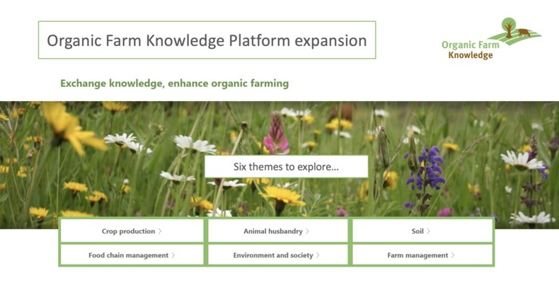 Скрін головної сторінки платформи Organic Farm Knowledge